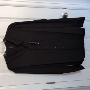 NWT Michael Strahan Black Banded Collar Button Down - XL